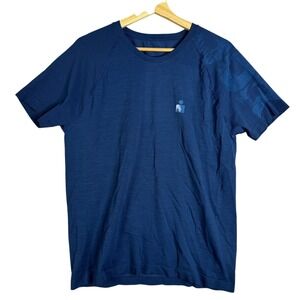 Compressport T shirt Men's Size M Blue Ironman Triathlon Athletic Short Sleeve